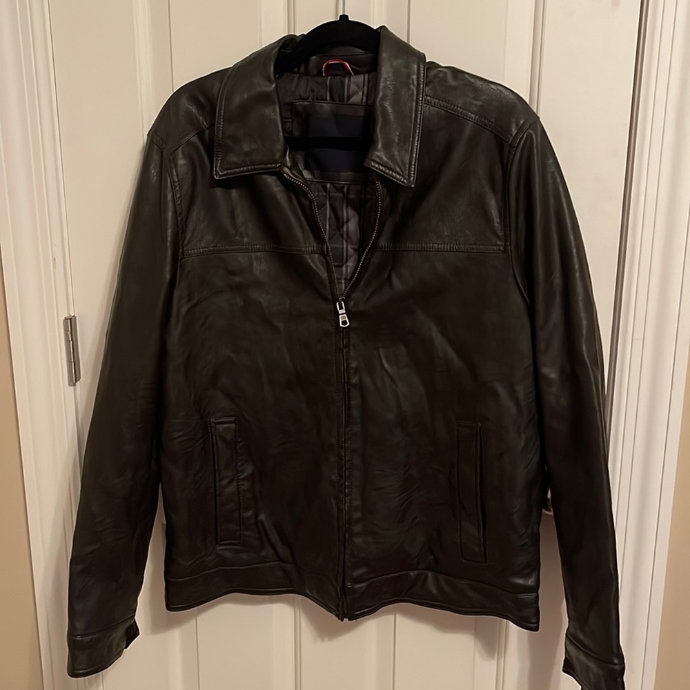 Brown leather jacket NWT